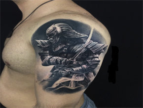 Tatuaje para hombre samurái 